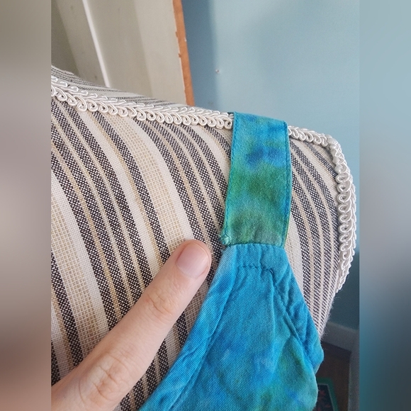 2/$15 ✨️Vintage Blue Green Tie Dye Hippie Rave Beach Island Maxi Buttom Dress - Picture 3 of 5